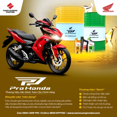 DẦU NHỜN PRO HONDA - CHẤT LƯỢNG VƯỢT TRỘI CHO MỌI HÀNH TRÌNH