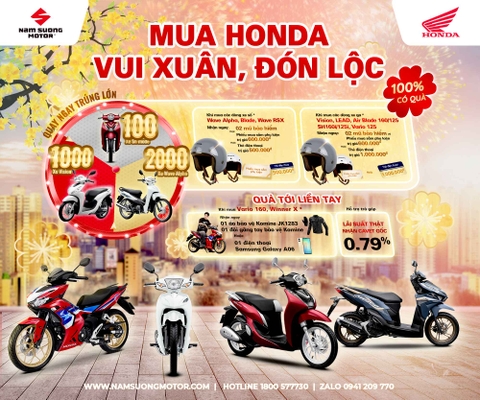 ⏰Đừng quên MUA HONDA, VUI XUÂN ĐÓN LỘC chỉ còn 08 ngày, cơ hội MUA XE TRÚNG XE & nhiều QUÀ TẶNG hấp dẫn đang chờ đợi Quý Khách⏰