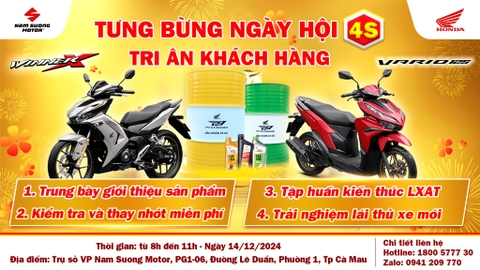  HEAD NAM SƯƠNG xin thông báo Chương Trình " NGÀY HỘI 4S- TRI ÂN KHÁCH HÀNG "