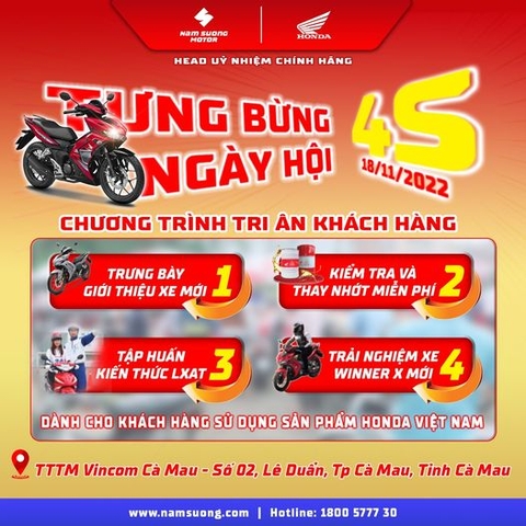 "NGÀY HỘI 4S🌟- TRI ÂN KHÁCH HÀNG" 18/11/2022