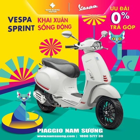 TRẢ GÓP 0% LÃI SUẤT - KHỞI SẮC XUÂN CÙNG VESPA SPRINT