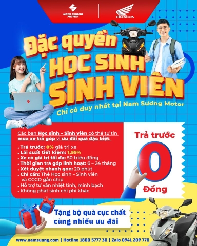 Đặc biệt đặc quyền dành cho các bạn 𝗛𝗼̣𝗰 𝗦𝗶𝗻𝗵 - 𝗦𝗶𝗻𝗵 𝗩𝗶𝗲̂𝗻 mua xe 𝘁𝗿𝗮̉ 𝘁𝗿𝘂̛𝗼̛́𝗰 𝟬 đ