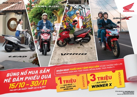 Tậu “xế cưng”, rinh liền voucher mua sắm “xịn”