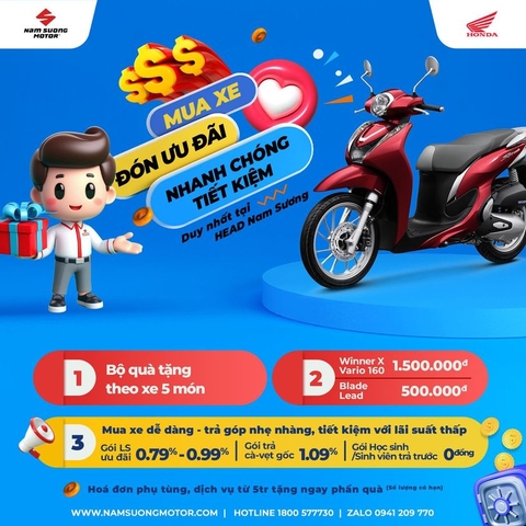 🎁  MUA XE ĐÓN ƯU ĐÃI CÙNG NHIỀU GIẢI PHÁP MUA XE TIẾT KIỆM, DUY NHẤT TẠI HEAD NAM SƯƠNG