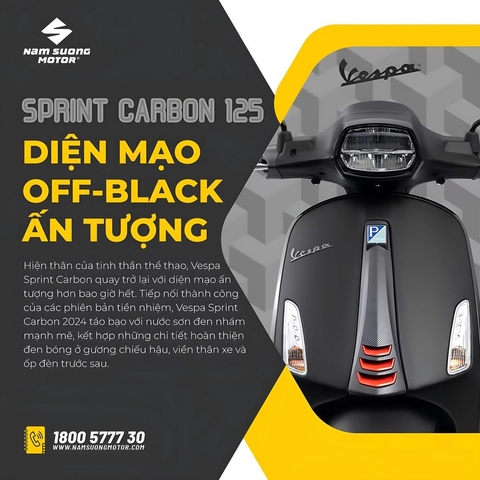 RA MẮT SẢN PHẨM MỚI CỦA NHÀ VESPA - Vespa Sprint Carbon 125 "Diện mạo Off-Black ấn tượng" vẻ đẹp tối giản - đẳng cấp thời thượng!