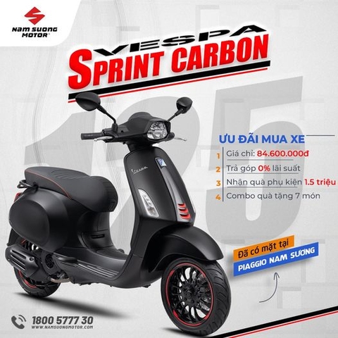 😎RA MẮT CHƯA TỚI 900 CHIẾC - NHANH TAY SẮM NGAY VESPA SPRINT CARBON