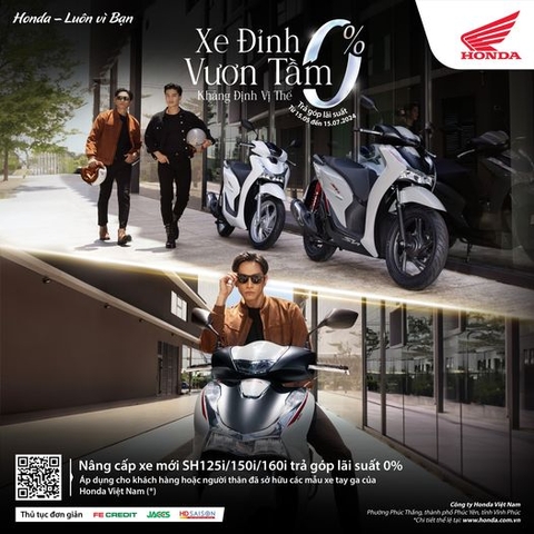 💥 Chỉ duy nhất từ 15/5/2024 đến hết 15/7/2024, Honda dành tặng ưu đãi đặc biệt cho các quý khách hàng yêu thích dòng xe SH.