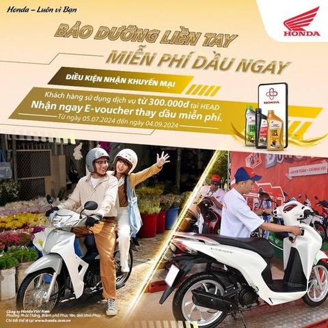 Tặng E-Voucher thay dầu miễn phí với hóa đơn dịch vụ từ 300.000đ tại HEAD Nam Sương.