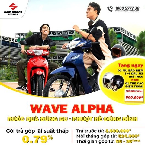 💥 CỰC SỐC Sắm Wave Alpha chỉ cần trả trước 3tr đồng. DUY NHẤT TẠI HEAD NAM SƯƠNG.