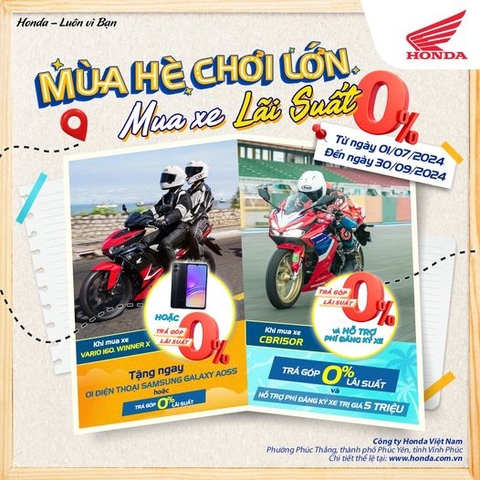 MÙA HÈ CHƠI LỚN. MUA XE LÃI SUẤT 0%