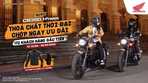 🌟  ​​​​​​​RINH NGAY COMBO XẾ CHẤT – PHỤ KIỆN NGẦU KHI MUA CB350 H’NESS.