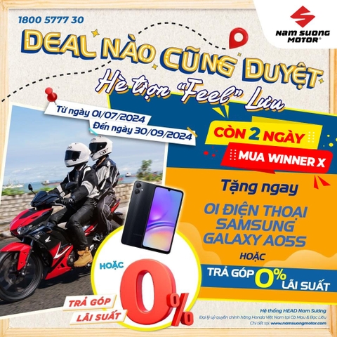 CHỈ CÒN 2 NGÀY DUY NHẤT TẠI HỆ THỐNG HEAD NAM SƯƠNG  Mua ngay Winner X với giá cực hời - Ưu đãi cực chất.