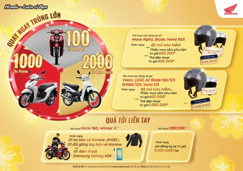 THÁNG 12 TƯNG BỪNG VUI GIÁNG SINH - RINH HONDA MỚI với ƯU ĐÃI X4, đến ngay HEAD NAM SƯƠNG rinh ngay chiếc xe yêu thích!!!
