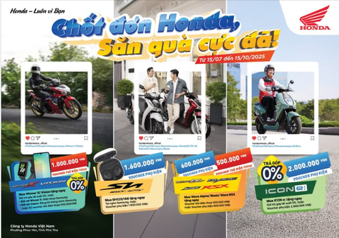 🔥CHỐT ĐƠN HONDA ー SĂN QUÀ CỰC ĐÃ tại Hệ Thống NAM SƯƠNG MOTOR từ ngày 15/7-15/10/2025: