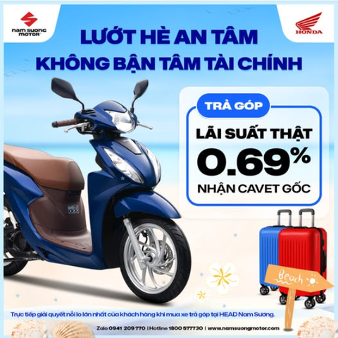 🔥Cùng NAM SƯƠNG MOTOR: LƯỚT HÈ AN TÂM - KHÔNG BẬN TÂM TÀ.I CHÍNH. Mua Honda Vision 2025 chỉ từ 3,3ᵀᴿ tại Nam Sương Motor🔥