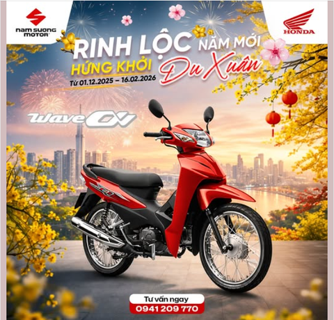 Tết này mua xe ở đâu? Đến ngay HEAD Nam Sương! 🎁 Rinh Wave Alpha đón Tết - Giá êm, lộc lớn, chạy là mê 🎁