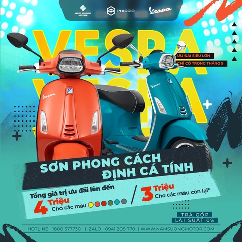 💎ƯU ĐÃI HẤP DẪN MUA XE VESPA THÁNG 9 NGẬP TRÀN ƯU ĐÃI TẠI PIAGGIO NAM SƯƠNG⚡️