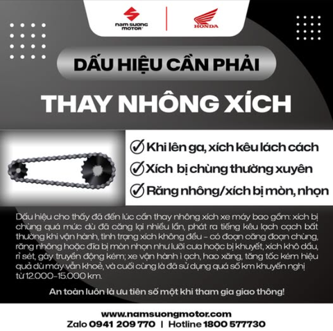 ĐỪNG COI THƯỜNG NHỮNG DẤU HIỆU NÀY – ĐÃ ĐẾN LÚC THAY NHÔNG XÍCH CHO XE CỦA BẠN