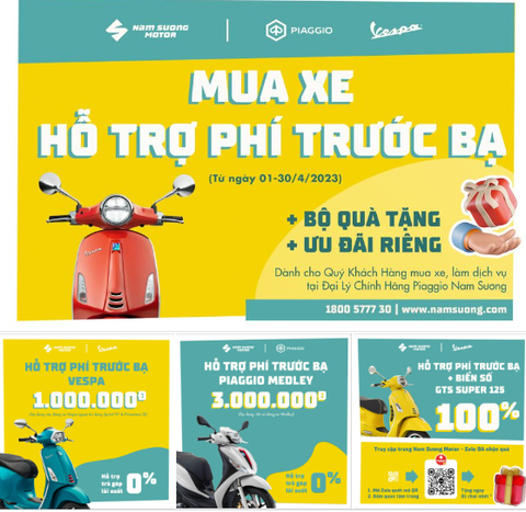 Tại Piaggio Nam Sương- Ưu đãi thả ga, Không lo trước bạ.