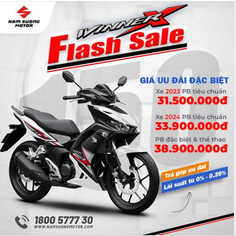 Chưa tới 40tr mà vẫn có thể sắm xe Winner X? Ưu đãi giá đặc biệt của Honda Winner X đang diễn ra tại HEAD Nam Sương!