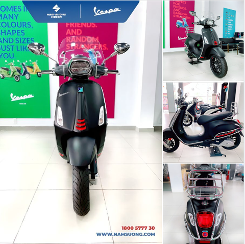 CÁ TÍNH PHỤ KIỆN - NĂNG ĐỘNG HÀNH TRÌNH. Vespa Sprint S BLACK OPACO càng trở nên cuốn hút và mạnh mẽ hơn với bộ phụ kiện ADVENTUROUS