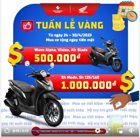🔴Tuần Lễ Vàng tại HEAD Nam Sương - Mua xe nhận ngay tiền mặt từ ngày 24-30/4/2023