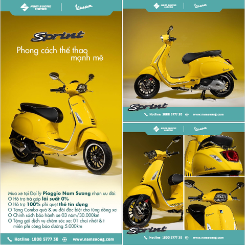 Vespa Sprint 125 với thiết kế thanh lịch và năng động😍