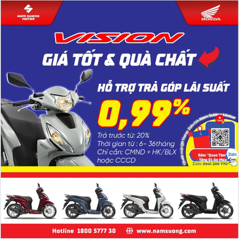 Mua Honda Vision - "Lướt Honda Vi Vu Hè" cùng 𝗛𝗘𝗔𝗗 𝗡𝗮𝗺 𝗦𝘂̛𝗼̛𝗻𝗴