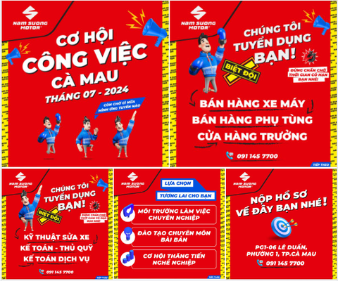 NAM SƯƠNG MOTOR - THÔNG BÁO TUYỂN DỤNG TẠI CÀ MAU