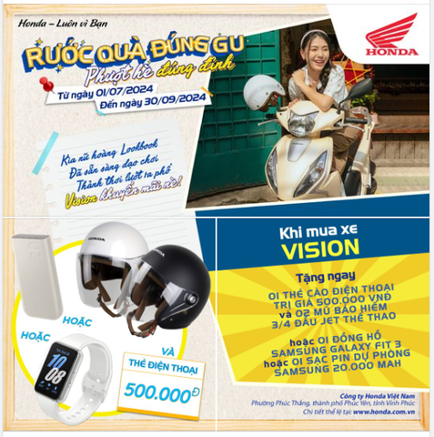 Mua xe Vision xinh, tặng ngay loạt ưu đãi XỊN SÒ.