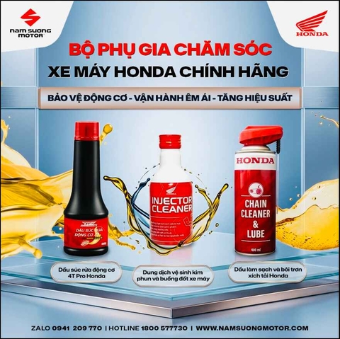  BỘ PHỤ GIA CHĂM SÓC XE MÁY HONDA CHÍNH HÃNG – NHỎ GỌN NHƯNG HIỆU QUẢ BẤT NGỜ! 
