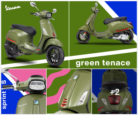 🟩 Táo bạo mở lối trong từng chuyển động, Vespa Sprint S Green Tenace cùng bạn tự tin bứt phá trên mọi hành trình.