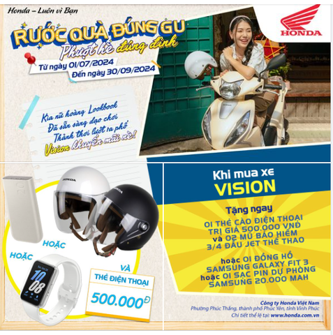Mua xe Vision xinh, tặng ngay loạt ưu đãi XỊN SÒ