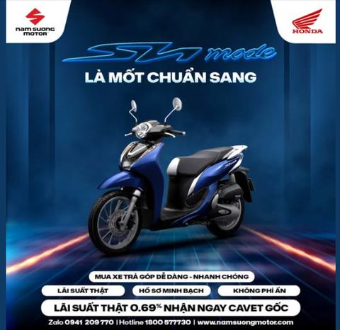 🥇Mua xe siêu hời chưa từng có - Sở hữu SH MODE chỉ từ 5,8ᵀᴿ tại NAM SƯƠNG MOTOR!