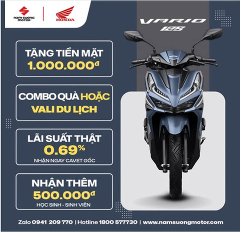 🌟Sở hữu Vario 125 siêu tiết kiệm chỉ từ 4,3ᵀᴿ + Học sinh, Sinh viên tặng thêm 500.000₫ duy nhất tại Nam Sương Motor🌟
