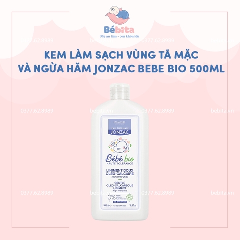 KEM LÀM SẠCH VÙNG TÃ MẶC VÀ NGỪA HĂM JONZAC BEBE BIO 500ml