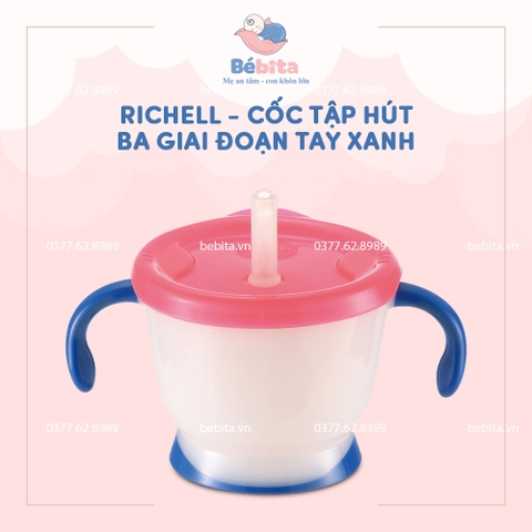 RICHELL - CỐC TẬP HÚT BA GIAI ĐOẠN TAY XANH