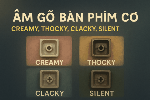 Phân biệt các loại âm gõ bàn phím cơ: Creamy, Thocky, Clacky, Silent, Marbly