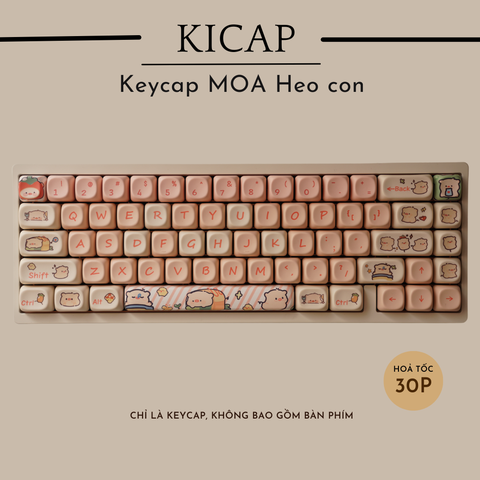 Keycap MOA Heo con hồng cute