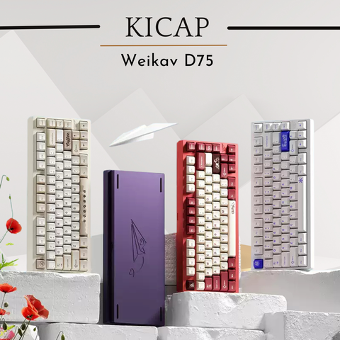 Bàn phím cơ Weikav D75 Build sẵn switch keycap, CNC, Catch Ball