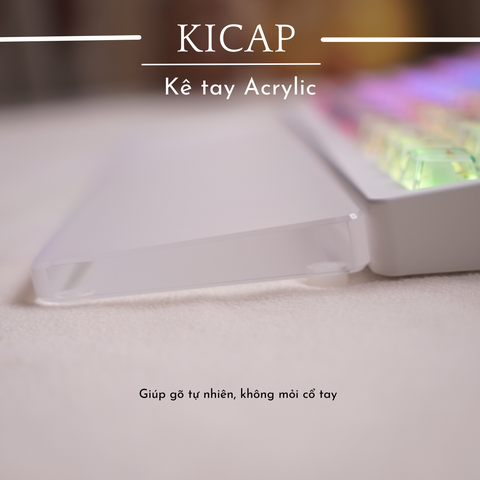 Kê tay Acrylic trong mờ, tản led cực tốt giúp giảm mỏi cổ tay
