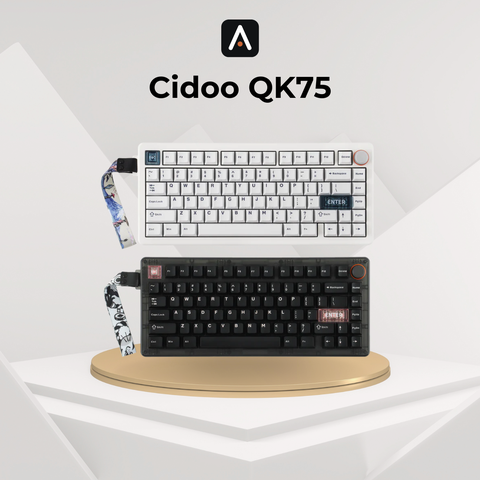 Cidoo QK75 - Bàn phím cơ 75% núm xoay khung nhựa đầm êm