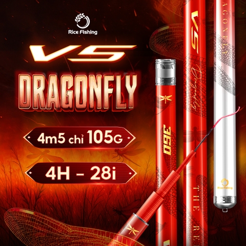Cần câu rút gọn CC-46 V5 Dragonfly Rice Fishing