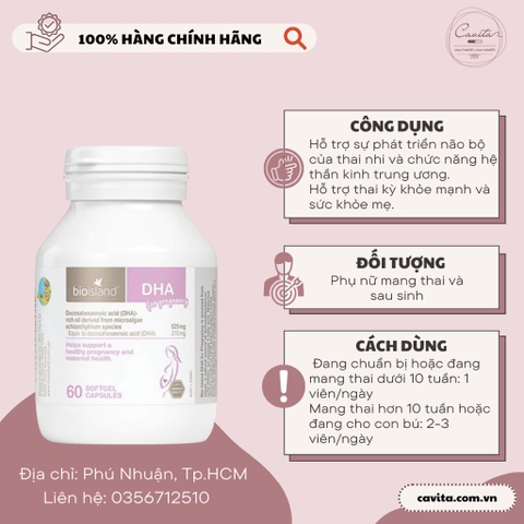 [BIOISLAND] Viên bổ sung DHA cho mẹ bầu, sau sinh 60 viên