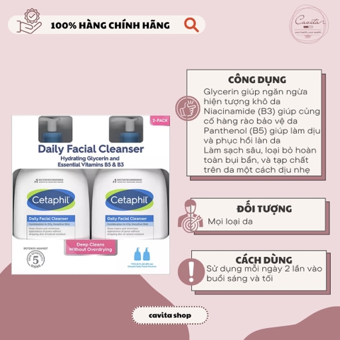 [CETAPHIL] Sữa rửa mặt dịu lành Gentle Skin Cleanser