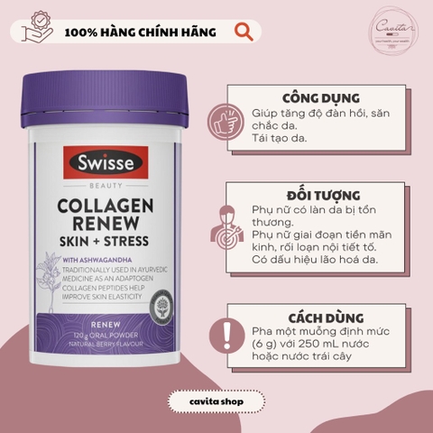 [SWISSE] Bột bổ sung Collagen Renew 120g