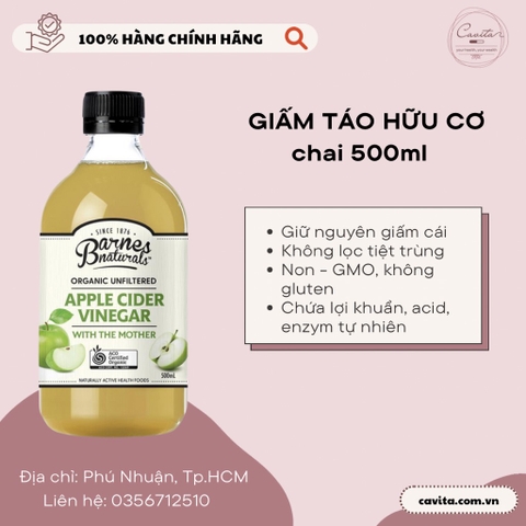 [BARNES] Giấm táo hữu cơ Apple Cider Vinegar