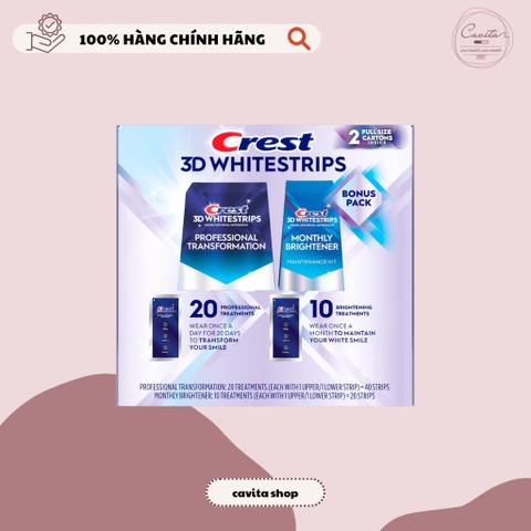 [CREST] Set miếng dán trắng răng Crest 3D WhiteStrips