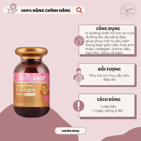 [SPRINGLEAF] Viên uống bổ sung Collagen 6 trong 1