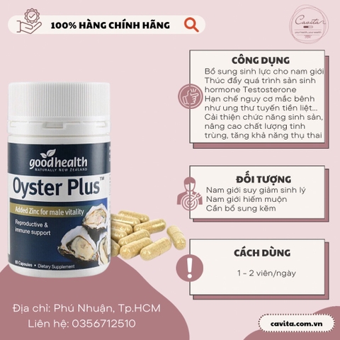 [GOODHEALTH] Tinh chất hàu Oyster Plus 60 viên (Hàu lùn)